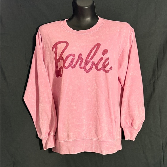 Barbie Tops - Barbie Pink Sweatshirt with Glitter Logo